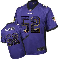 Elite Men's Ray Lewis Purple Jersey - #52 Football Baltimore Ravens Drift Fashion