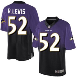 Elite Men's Ray Lewis Purple/Black Jersey - #52 Football Baltimore Ravens Fadeaway
