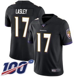 Limited Men's Jordan Lasley Black Alternate Jersey - #17 Football Baltimore Ravens 100th Season Vapor Untouchable
