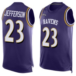 Elite Men's Tony Jefferson Purple Jersey - #23 Football Baltimore Ravens Player Name & Number Tank Top