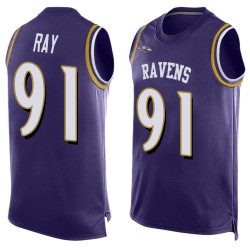 Elite Men's Shane Ray Purple Jersey - #91 Football Baltimore Ravens Player Name & Number Tank Top