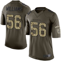 Elite Men's Tim Williams Green Jersey - #56 Football Baltimore Ravens Salute to Service