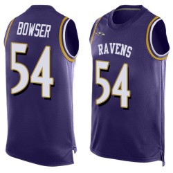 Elite Men's Tyus Bowser Purple Jersey - #54 Football Baltimore Ravens Player Name & Number Tank Top