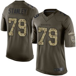 Elite Youth Ronnie Stanley Green Jersey - #79 Football Baltimore Ravens Salute to Service