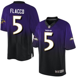 Elite Youth Joe Flacco Purple/Black Jersey - #5 Football Baltimore Ravens Fadeaway