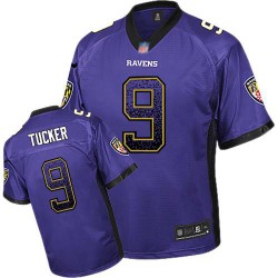 Elite Youth Justin Tucker Purple Jersey - #9 Football Baltimore Ravens Drift Fashion