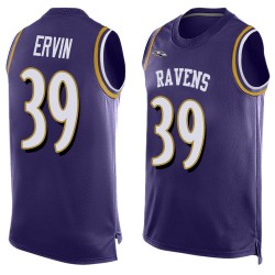 Elite Men's Tyler Ervin Purple Jersey - #39 Football Baltimore Ravens Player Name & Number Tank Top