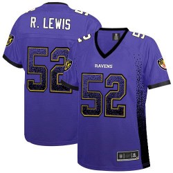 Elite Women's Ray Lewis Purple Jersey - #52 Football Baltimore Ravens Drift Fashion