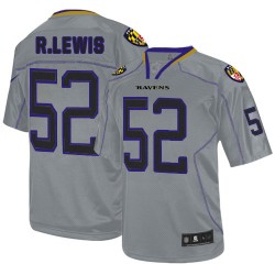 Elite Youth Ray Lewis Lights Out Grey Jersey - #52 Football Baltimore Ravens
