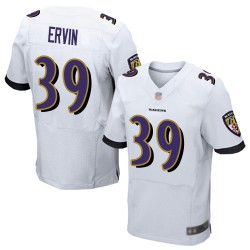 Elite Men's Tyler Ervin White Road Jersey - #39 Football Baltimore Ravens