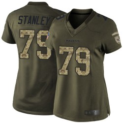 Elite Women's Ronnie Stanley Green Jersey - #79 Football Baltimore Ravens Salute to Service