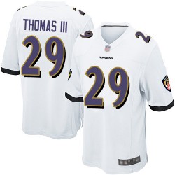 Game Men's Earl Thomas III White Road Jersey - #29 Football Baltimore Ravens