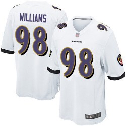 Game Men's Brandon Williams White Road Jersey - #98 Football Baltimore Ravens