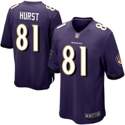 Game Men's Hayden Hurst Purple Home Jersey - #81 Football Baltimore Ravens
