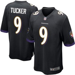 Game Men's Justin Tucker Black Alternate Jersey - #9 Football Baltimore Ravens