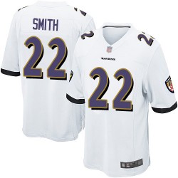 Game Men's Jimmy Smith White Road Jersey - #22 Football Baltimore Ravens