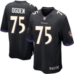 Game Men's Jonathan Ogden Black Alternate Jersey - #75 Football Baltimore Ravens