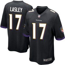 Game Men's Jordan Lasley Black Alternate Jersey - #17 Football Baltimore Ravens