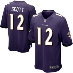 Game Men's Jaleel Scott Purple Home Jersey - #12 Football Baltimore Ravens
