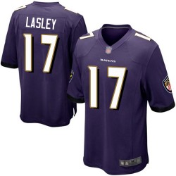 Game Men's Jordan Lasley Purple Home Jersey - #17 Football Baltimore Ravens