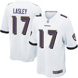 Game Men's Jordan Lasley White Road Jersey - #17 Football Baltimore Ravens