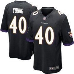 Game Men's Kenny Young Black Alternate Jersey - #40 Football Baltimore Ravens
