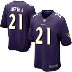 Game Men's Mark Ingram II Purple Home Jersey - #21 Football Baltimore Ravens