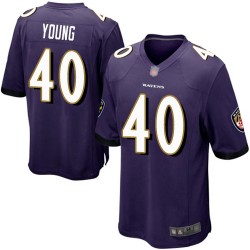 Game Men's Kenny Young Purple Home Jersey - #40 Football Baltimore Ravens