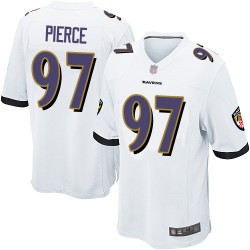 Game Men's Michael Pierce White Road Jersey - #97 Football Baltimore Ravens