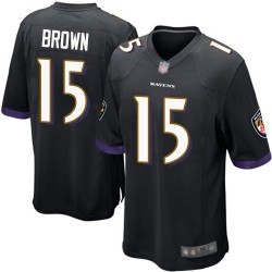 Game Men's Marquise Brown Black Alternate Jersey - #15 Football Baltimore Ravens
