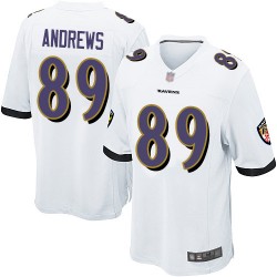 Game Men's Mark Andrews White Road Jersey - #89 Football Baltimore Ravens