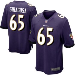 Game Men's Nico Siragusa Purple Home Jersey - #65 Football Baltimore Ravens