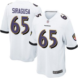 Game Men's Nico Siragusa White Road Jersey - #65 Football Baltimore Ravens