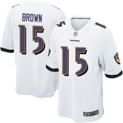 Game Men's Marquise Brown White Road Jersey - #15 Football Baltimore Ravens