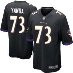 Game Men's Marshal Yanda Black Alternate Jersey - #73 Football Baltimore Ravens