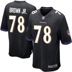 Game Men's Orlando Brown Jr. Black Alternate Jersey - #78 Football Baltimore Ravens
