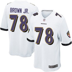 Game Men's Orlando Brown Jr. White Road Jersey - #78 Football Baltimore Ravens