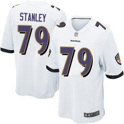 Game Men's Ronnie Stanley White Road Jersey - #79 Football Baltimore Ravens