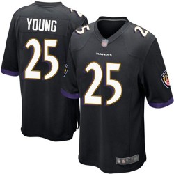 Game Men's Tavon Young Black Alternate Jersey - #25 Football Baltimore Ravens