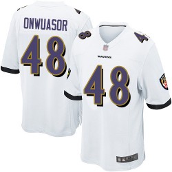 Game Men's Patrick Onwuasor White Road Jersey - #48 Football Baltimore Ravens