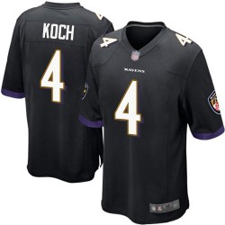 Game Men's Sam Koch Black Alternate Jersey - #4 Football Baltimore Ravens