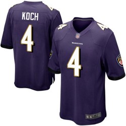Game Men's Sam Koch Purple Home Jersey - #4 Football Baltimore Ravens