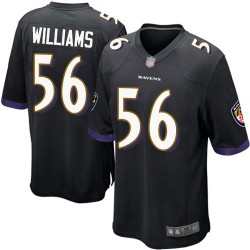 Game Men's Tim Williams Black Alternate Jersey - #56 Football Baltimore Ravens