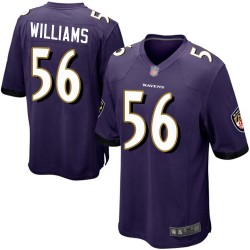 Game Men's Tim Williams Purple Home Jersey - #56 Football Baltimore Ravens