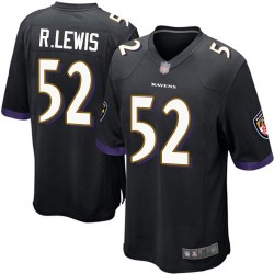 Game Men's Ray Lewis Black Alternate Jersey - #52 Football Baltimore Ravens