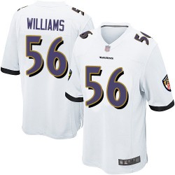 Game Men's Tim Williams White Road Jersey - #56 Football Baltimore Ravens