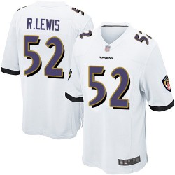 Game Men's Ray Lewis White Road Jersey - #52 Football Baltimore Ravens