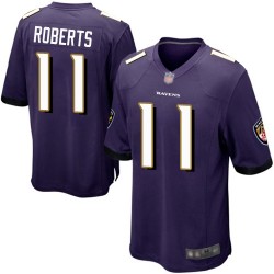 Game Men's Seth Roberts Purple Home Jersey - #11 Football Baltimore Ravens