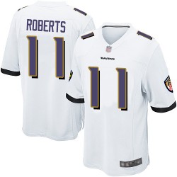 Game Men's Seth Roberts White Road Jersey - #11 Football Baltimore Ravens