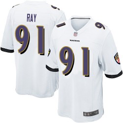 Game Men's Shane Ray White Road Jersey - #91 Football Baltimore Ravens